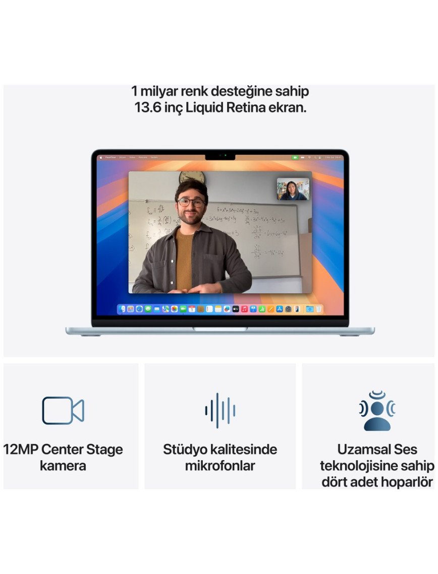 Apple MacBook Air M4 24GB 512GB SSD macOS 13" Taşınabilir Bilgisayar Gök Mavisi MC6V4TU/A